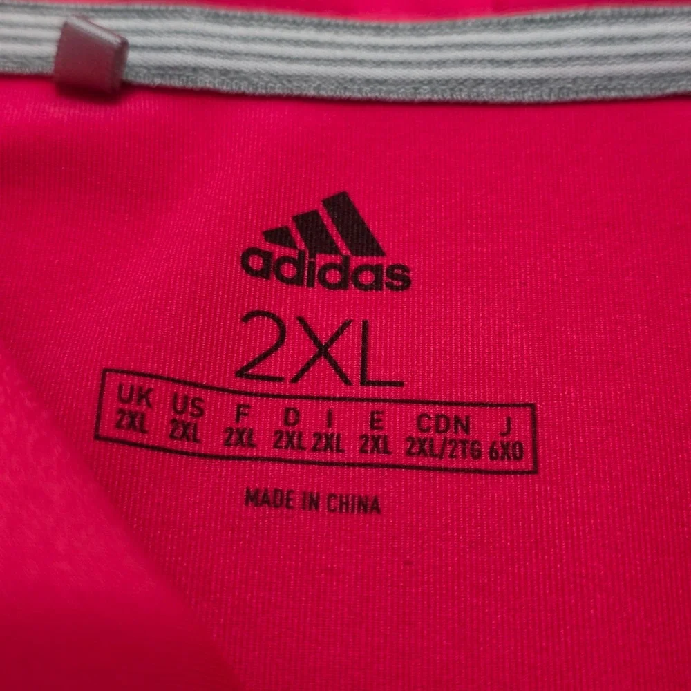 Lot of 2 Adidas Mens Performance Golf Polo Shirt‎ Size 2XL Red Shiny Dazzle Soft